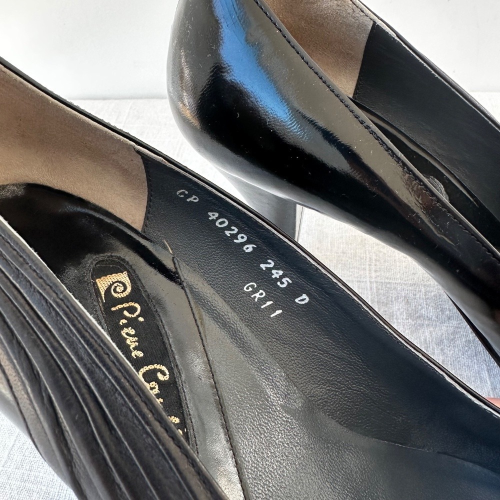 Pierre Cardin Vintage Black Patent Leather Heels Party‎ Career Pumps Size 6.5 - Picture 3 of 10